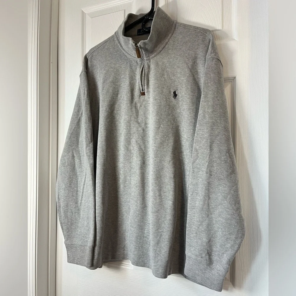 Polo Ralph Lauren gray Quarter-Zip Pullover Sweater Sweatshirt size XXL